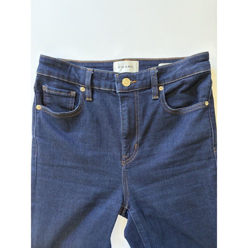 FRAME EUC The Pencil Denim Dark Rinse Skinny Jeans Women 26 Stretch Minimalist - Picture 3 of 6